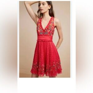 French Connection Scarlet Embroidered Midi Dress